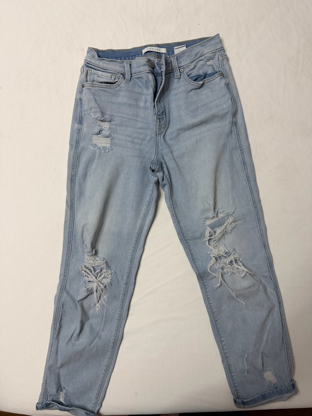 eunina Pale Blue Distressed Skinny Jeans